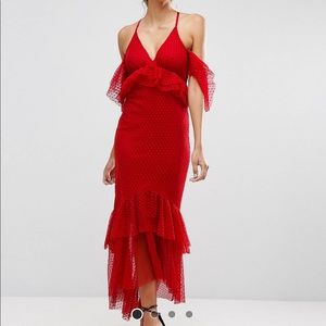 ASOS Cold Shoulder Plunge Maxi Dress